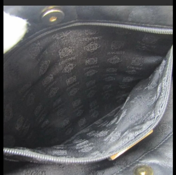 Loewe Black Authentic Black Leather Crossbody Bag Purse Gold Tone - Picture 4 of 12